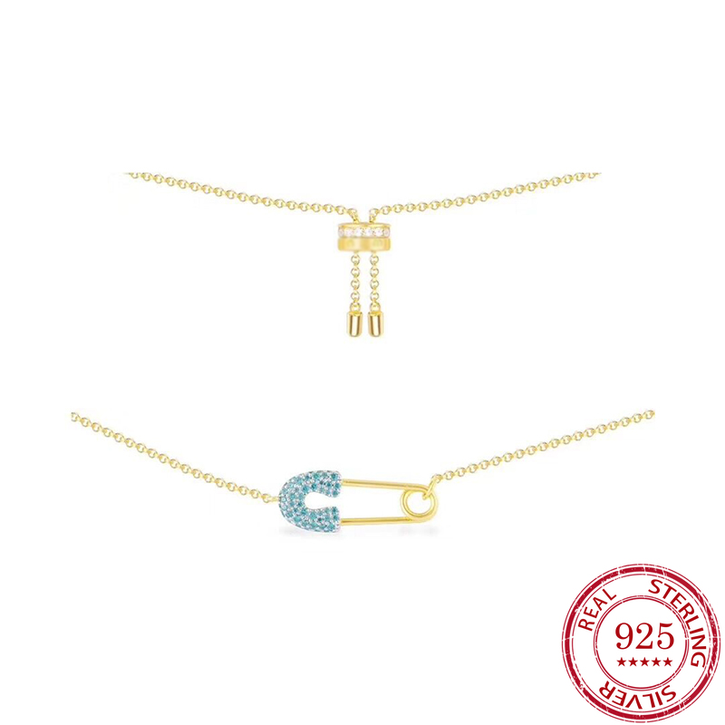 Pendant Necklaces Pin Necklace Female Personality Paper Clip S925 Sterling Silver Color Clavicle Chain Bracelet Niche Design
Pendant Necklaces Pin Necklace Female Personality Paper Clip S925 Sterling Silver Color Clavicle Chain Bracelet Niche Design