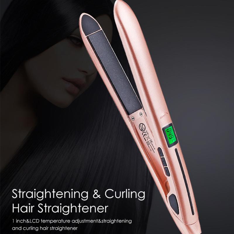 

LCD Display Negative Ion Flat Iron Fast Straightening Hair Curler Curling Irons Professional Ceramic Anion Hair Straightener