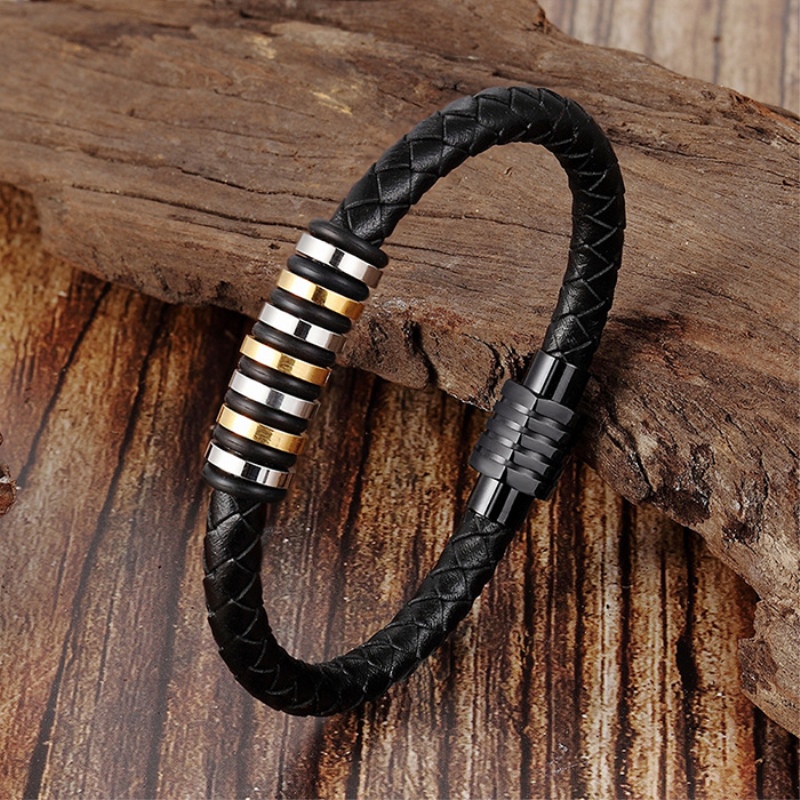 Charm Bracelets 220 Geometric Circle Combined Accessories Stainless Steel Leather Magnet Buckle Bracelet For Men Birthday Commemorative Gift
Charm Bracelets 220 Geometric Circle Combined Accessories Stainless Steel Leather Magnet Buckle Bracelet For Men Birthday Commemorative Gift