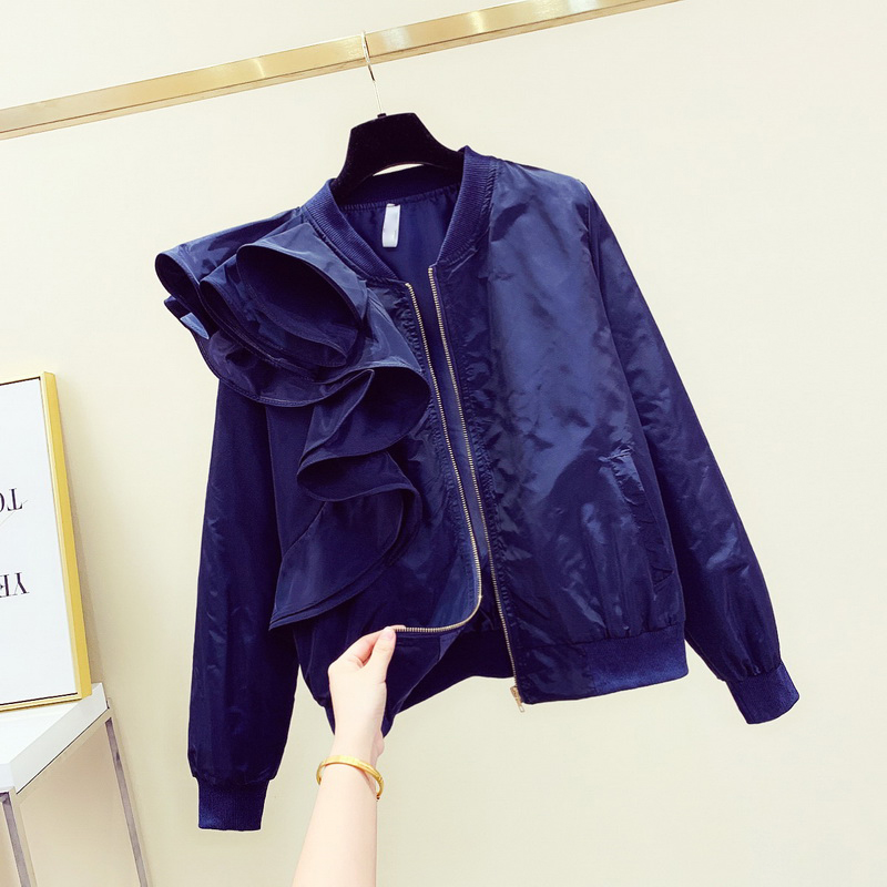 2020 New Korean Autumn Jacket Woman Short Jacket Loose Zipper V Collar Lotus-leaf Small Jackets Coat Girls Lady Slim Coats, White
2020 New Korean Autumn Jacket Woman Short Jacket Loose Zipper V Collar Lotus-leaf Small Jackets Coat Girls Lady Slim Coats, White