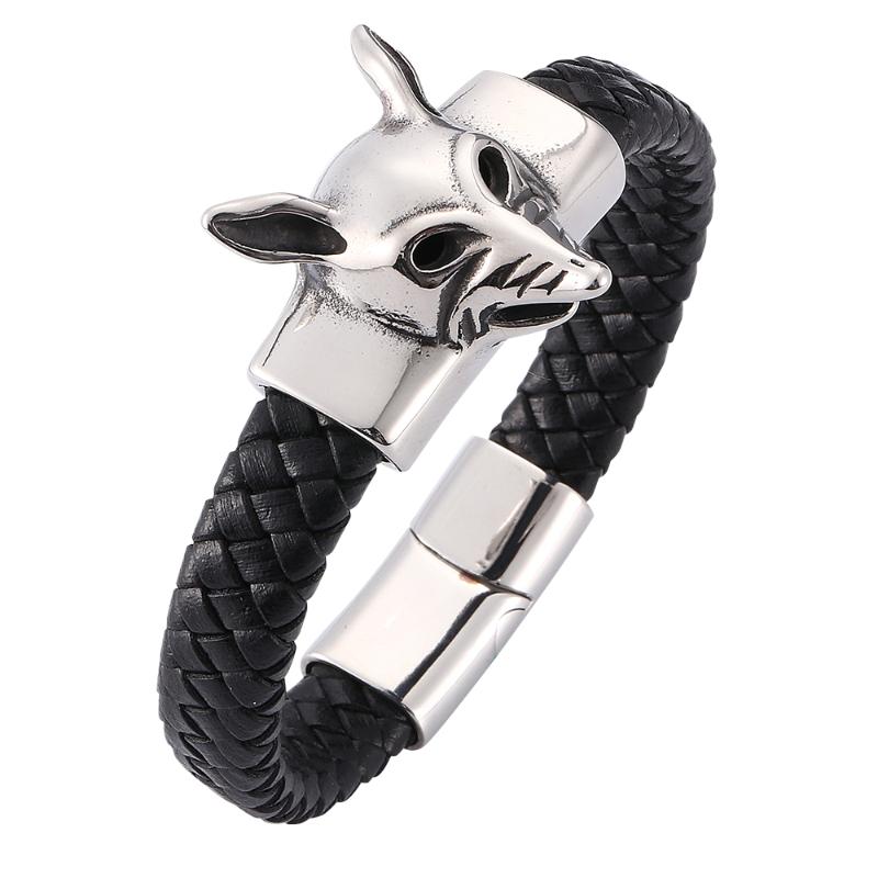 Personality men's black woven leather bracelet Stainless steel magnetic buckle fashion glamour bracelet 7-SP0279
Personality men's black woven leather bracelet Stainless steel magnetic buckle fashion glamour bracelet 7-SP0279