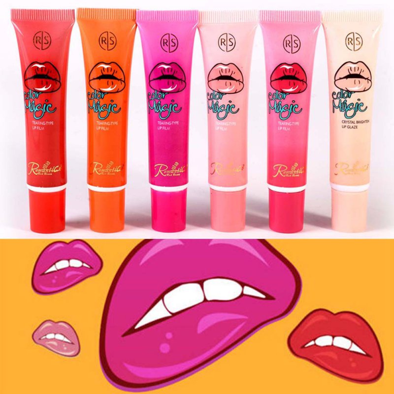6 Colors Tint Tear Pull Lipgloss Moisturizer Lip Gloss Waterproof Makeup Lip Stick Long Lasting Liquid Lipstick