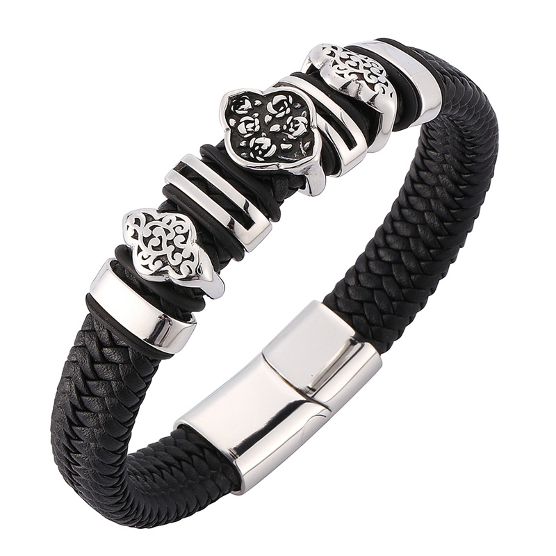 Vintage Men Bracelets Black Braided Leather Bracelet Handmade Stainless Steel Magnetic Clasp Men Wristband Punk Jewelry C0106
Vintage Men Bracelets Black Braided Leather Bracelet Handmade Stainless Steel Magnetic Clasp Men Wristband Punk Jewelry C0106