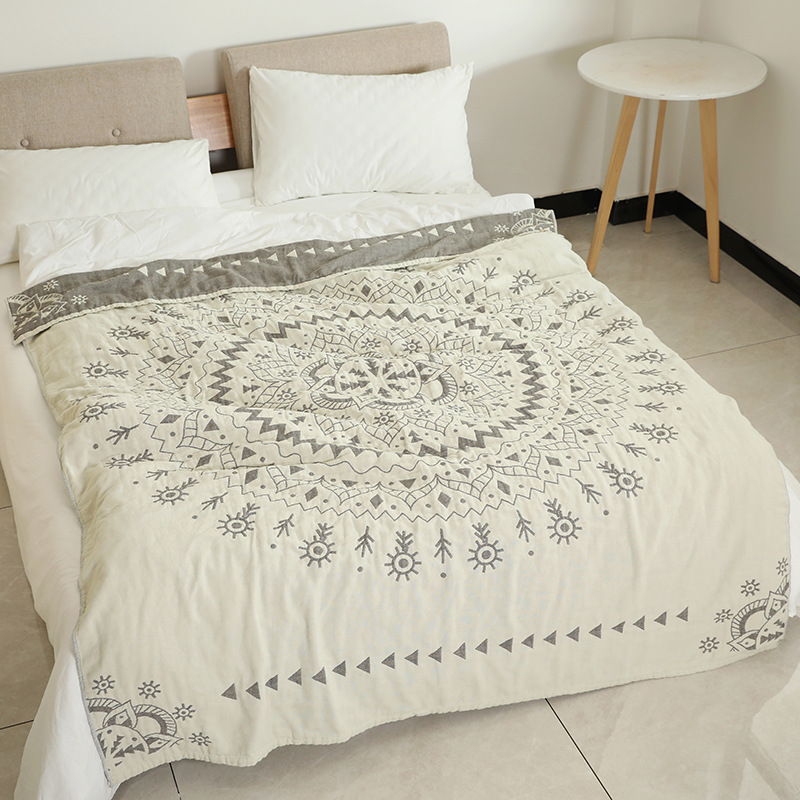 Four Layers of Gauze 100% Cotton Muslin Blanket Bed Sofa Travel Breathable Chic Mandala Large Soft Throw Blanket Para
Four Layers of Gauze 100% Cotton Muslin Blanket Bed Sofa Travel Breathable Chic Mandala Large Soft Throw Blanket Para