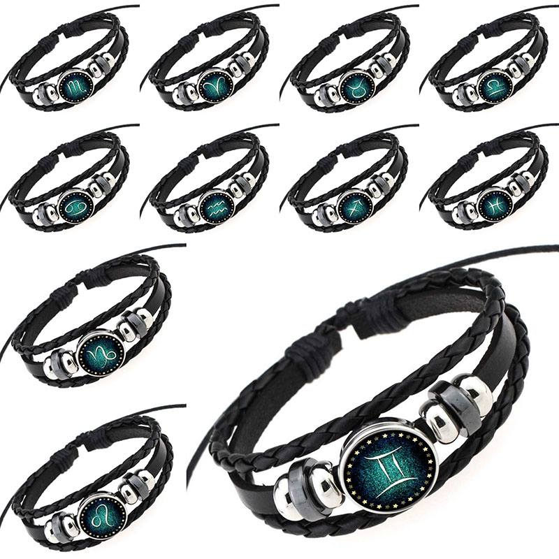 New Aries Taurus Gemini Cancer Virgo Scorpio Pisces 12 Zodiac Sign Bracelet Women Men Pulsera Genuine Braided Leather Bracelets
New Aries Taurus Gemini Cancer Virgo Scorpio Pisces 12 Zodiac Sign Bracelet Women Men Pulsera Genuine Braided Leather Bracelets