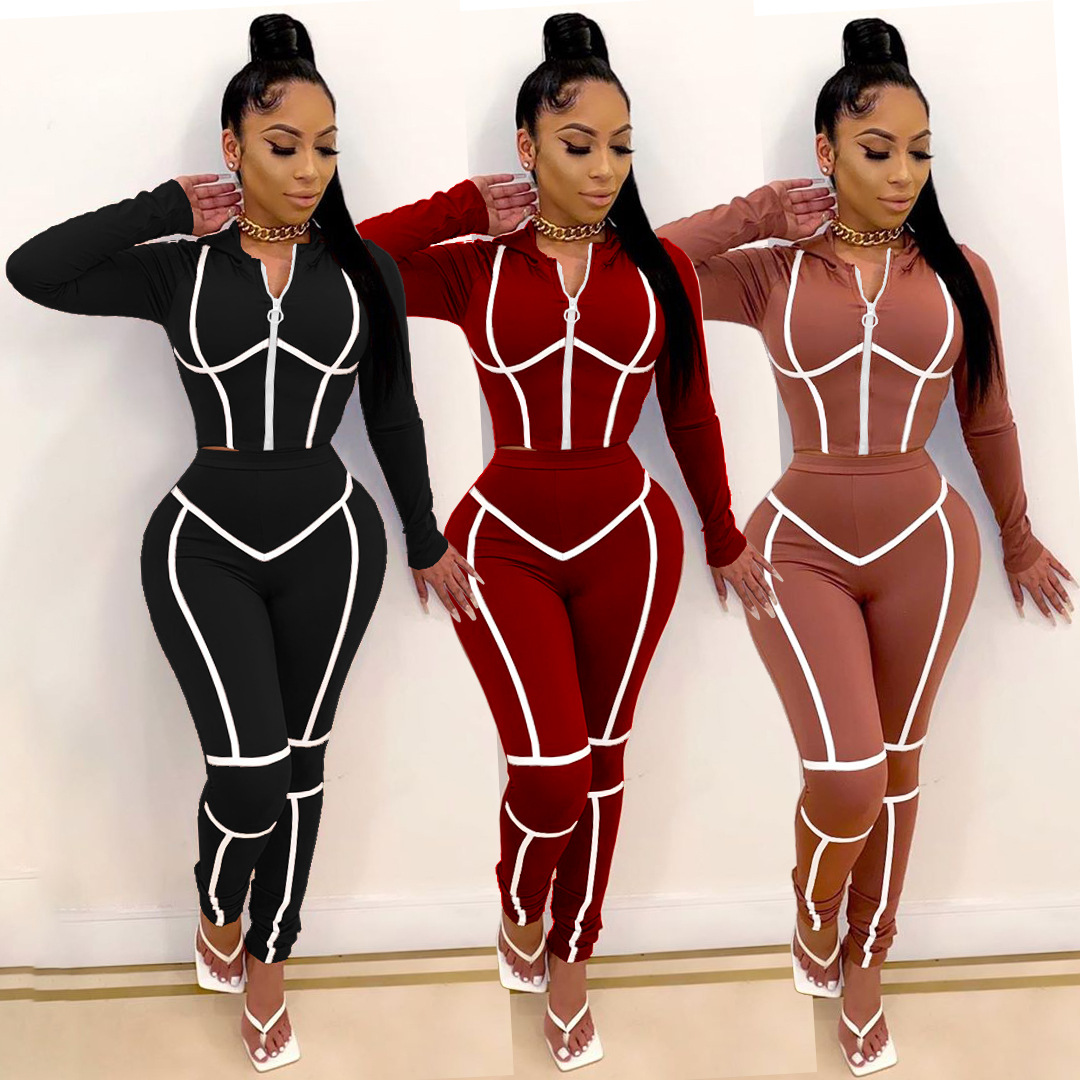 Womens Tracksuit Sexy Fitness Casual 2 Piece Set Tracksuit Women Striped Cropped Tops And Pants Jogger Two Piece Outfits, Brown
Womens Tracksuit Sexy Fitness Casual 2 Piece Set Tracksuit Women Striped Cropped Tops And Pants Jogger Two Piece Outfits, Brown