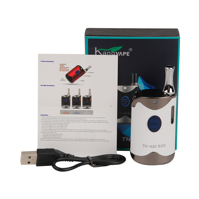 Authentic Kangvape TH420 Vape Mod Starter Kit With 650mah Build-in Battery Fits 510 Thick Oil Vape Cartridges Atomizer Tank Pen TH 420, Blue
Authentic Kangvape TH420 Vape Mod Starter Kit With 650mah Build-in Battery Fits 510 Thick Oil Vape Cartridges Atomizer Tank Pen TH 420, Blue