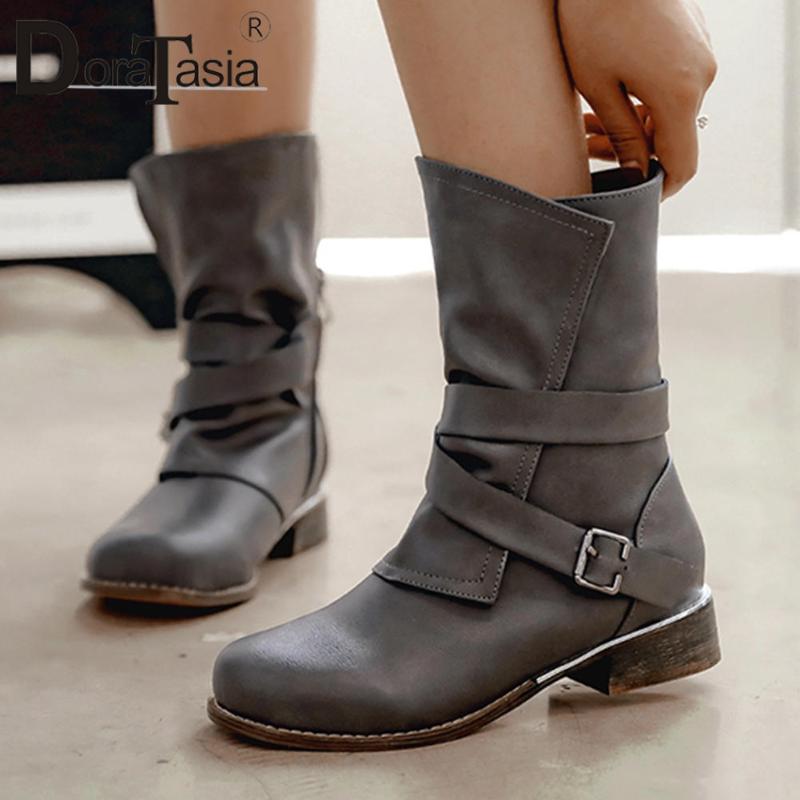 DORATASIA Classic Girl Round Toe Buckel Low Heel Brand Mid Calf Boots Casual Daily Boots Women Solid Sewing Shoes Woman, Yellow
DORATASIA Classic Girl Round Toe Buckel Low Heel Brand Mid Calf Boots Casual Daily Boots Women Solid Sewing Shoes Woman, Yellow