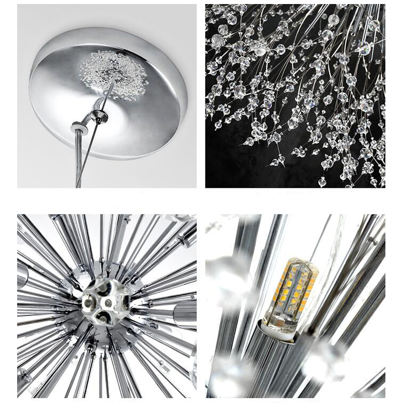 Dandelion Chandelier Crystal Chandelier Lighting LED Hanging Round Creative Crystal Beads pendant lights for Dining Room Living Room