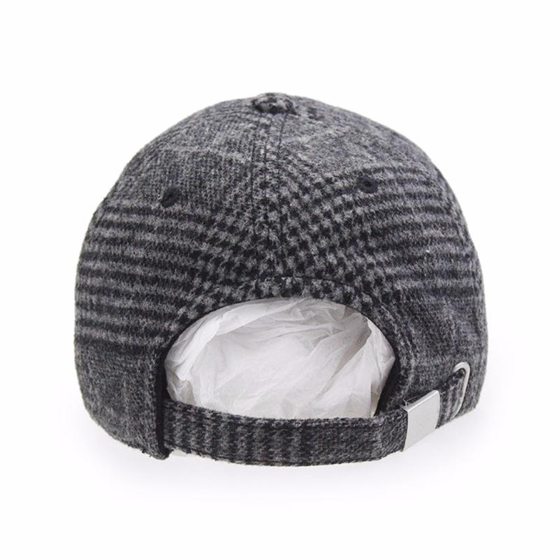 Ball Caps Winter Plaid Woolen Baseball Cap Men Women Cotton Snapbacks Hats