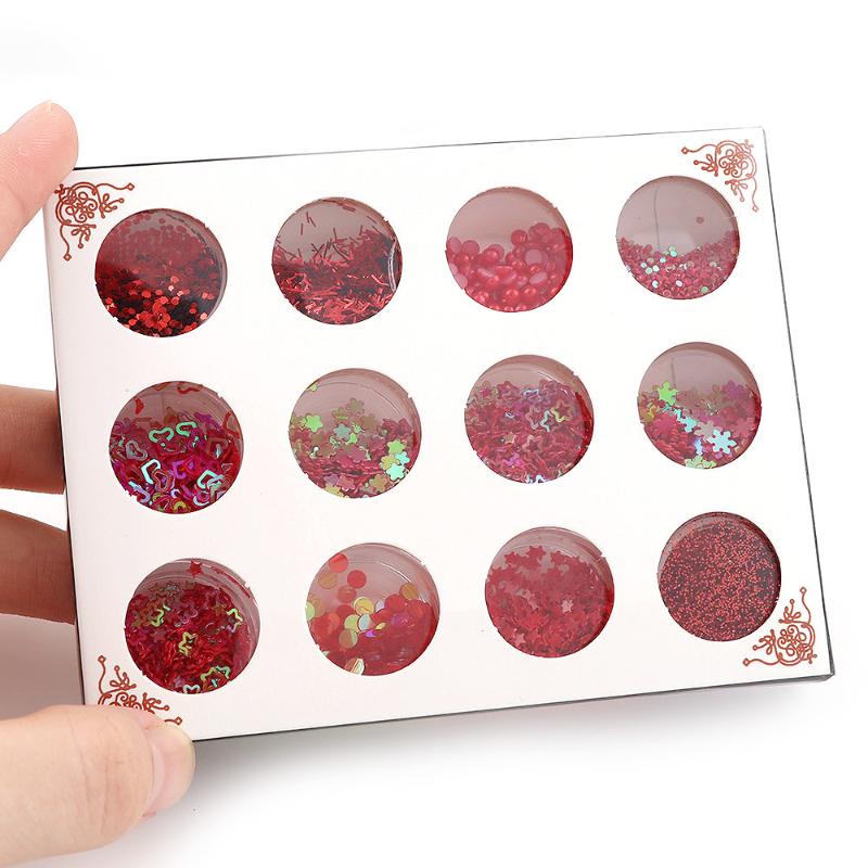 12 Pcs Red/Purple/Gold/Blue Glitter Sequins Snowflake Heart Star Sequins Acrylic Tips 3D colourful Nail Art Decoration
12 Pcs Red/Purple/Gold/Blue Glitter Sequins Snowflake Heart Star Sequins Acrylic Tips 3D colourful Nail Art Decoration
