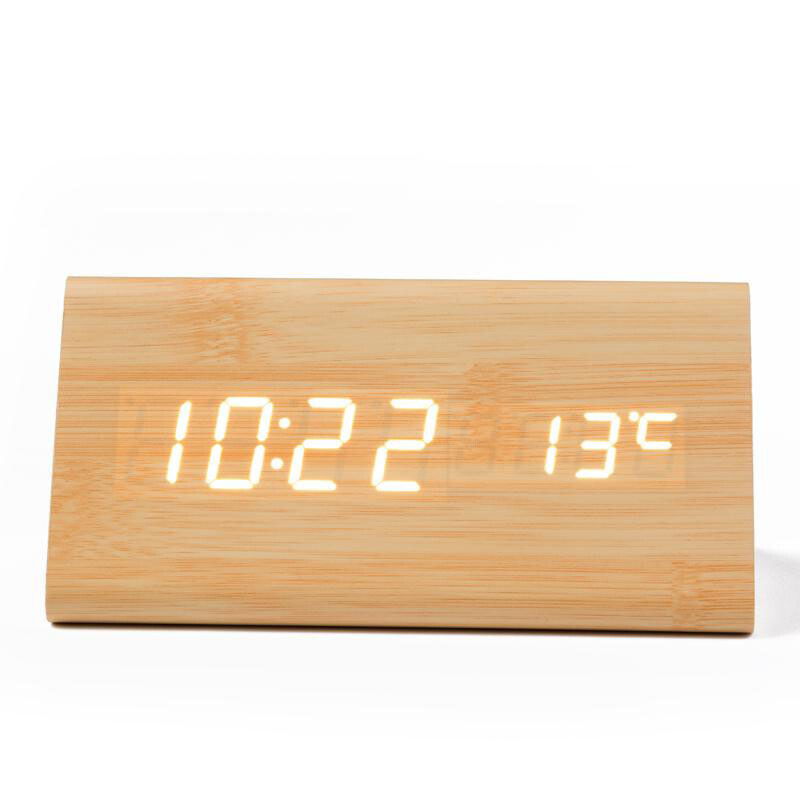 Creative Digital Clock Wooden Electronic LED Time Display Temperature Humidity Detect Seat Clock Bedroom Bedside Alarm
Creative Digital Clock Wooden Electronic LED Time Display Temperature Humidity Detect Seat Clock Bedroom Bedside Alarm