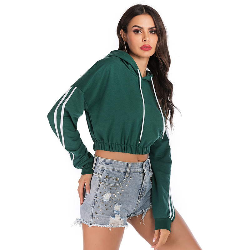 cross-border couture show hilum of 2020 autumn winters paragraphs short thin female long sleeve hooded fleece casual, Green
cross-border couture show hilum of 2020 autumn winters paragraphs short thin female long sleeve hooded fleece casual, Green