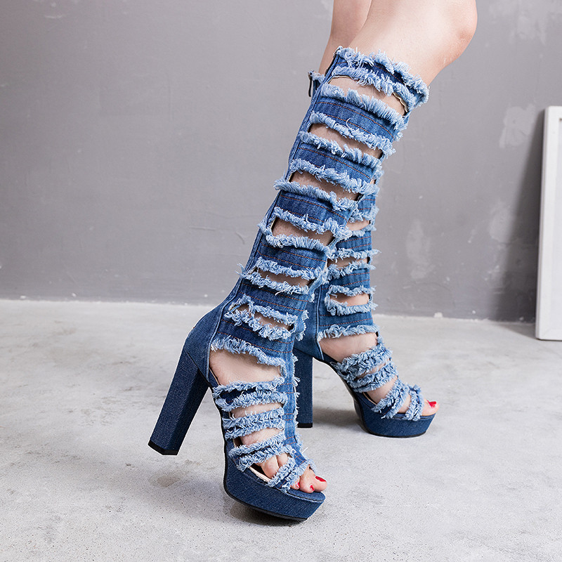 COOTELILI Women Summer Sandals 3cm Platform 12cm Heel Fashion Shoes 2020 New Fashion Sandal Denim Zip Sandals High Heels, Light blue
COOTELILI Women Summer Sandals 3cm Platform 12cm Heel Fashion Shoes 2020 New Fashion Sandal Denim Zip Sandals High Heels, Light blue