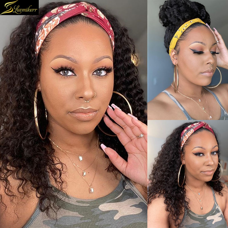 Brazilian Lace Frontal Curly Wig Human Hair Water Wave Headband Wigs Can Make Bun Full Machine Made Lace Wigs Gluleless 130 Remy, As pic
Brazilian Lace Frontal Curly Wig Human Hair Water Wave Headband Wigs Can Make Bun Full Machine Made Lace Wigs Gluleless 130 Remy, As pic