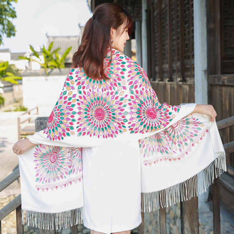 Oversized women Embroider Flower scarf hijab wrap solid color shawls headband popular hijab muslim scarves scarf Bufanda Mujer
Oversized women Embroider Flower scarf hijab wrap solid color shawls headband popular hijab muslim scarves scarf Bufanda Mujer