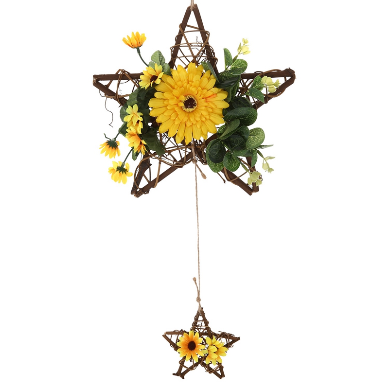 Pentagram Rattan Circle Wall Simulation Flower Ornaments Wall Home Accessories, Yellow
Pentagram Rattan Circle Wall Simulation Flower Ornaments Wall Home Accessories, Yellow