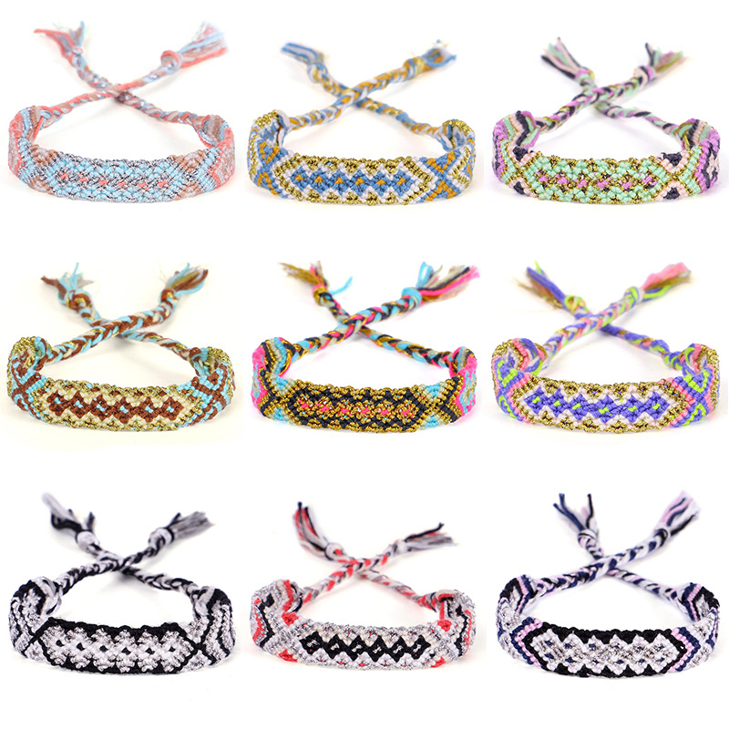 Multicolored Handmade Freindship Bracelet Women Men 2020 New Fashion Silk String Aztec HandWoven Cotton Beach Surf Bracelet Gift
Multicolored Handmade Freindship Bracelet Women Men 2020 New Fashion Silk String Aztec HandWoven Cotton Beach Surf Bracelet Gift