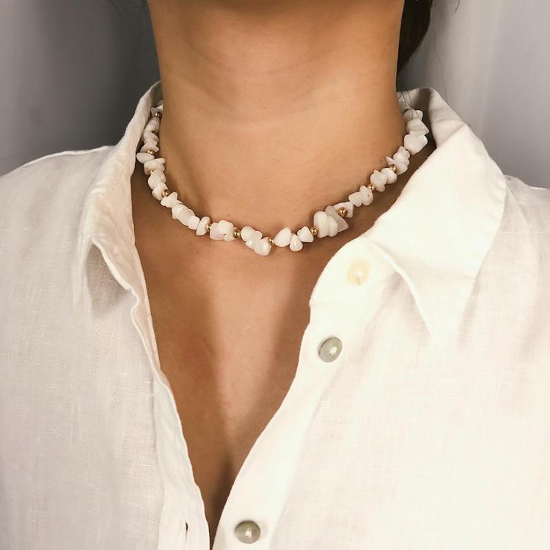 Natural Stone Necklace for Women Short Choker Necklaces Lady Fashion 2020 Checker Neck Chains Female Chocker Gifts Collar
Natural Stone Necklace for Women Short Choker Necklaces Lady Fashion 2020 Checker Neck Chains Female Chocker Gifts Collar