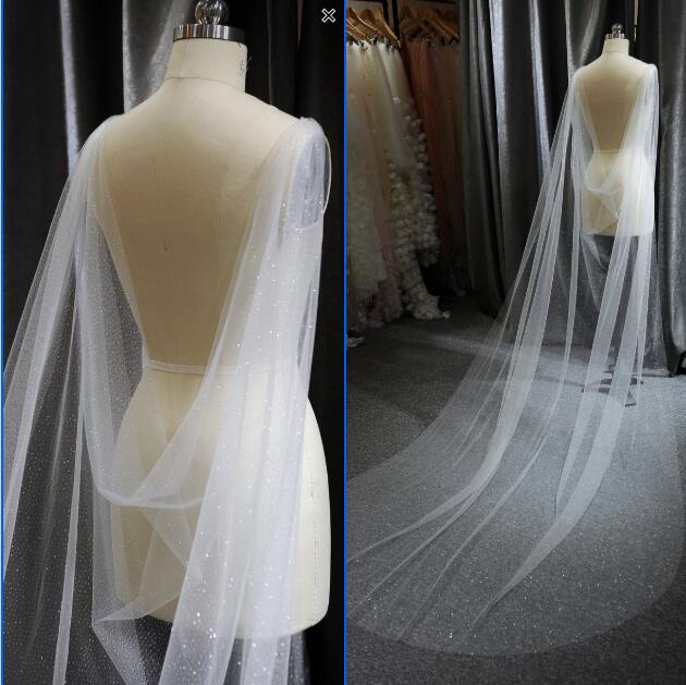 Sequins Wedding Veils 2M 3M Custom Made One Layer High Quality Bridal Veil Veu De Noiva Wedding Veil