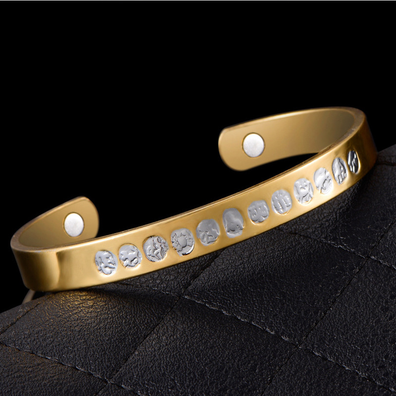 Sangsy Chinese Zodiac Unisex Magnetic Bracelet Copper Energy Magnetic Healthy Bracelets Fitness Bangle Healthy Fashion Jewelry