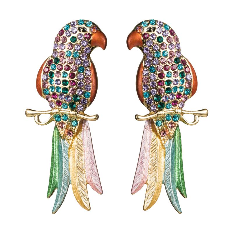 Exaggeration Big Acrylic Rhinestone Long Tail Parrot Bird Earring Womens European Fashion Personality Animal Earrings Jewelry
Exaggeration Big Acrylic Rhinestone Long Tail Parrot Bird Earring Womens European Fashion Personality Animal Earrings Jewelry