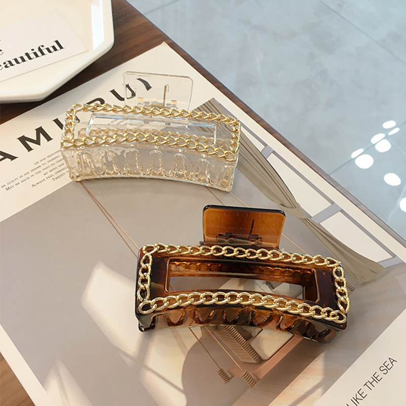 Girl's Korean Geometric Hairpin Women Elegant Metal Chain Barrettes Hair Claw Fashion Hair Accessories Fashion Headwear
Girl's Korean Geometric Hairpin Women Elegant Metal Chain Barrettes Hair Claw Fashion Hair Accessories Fashion Headwear