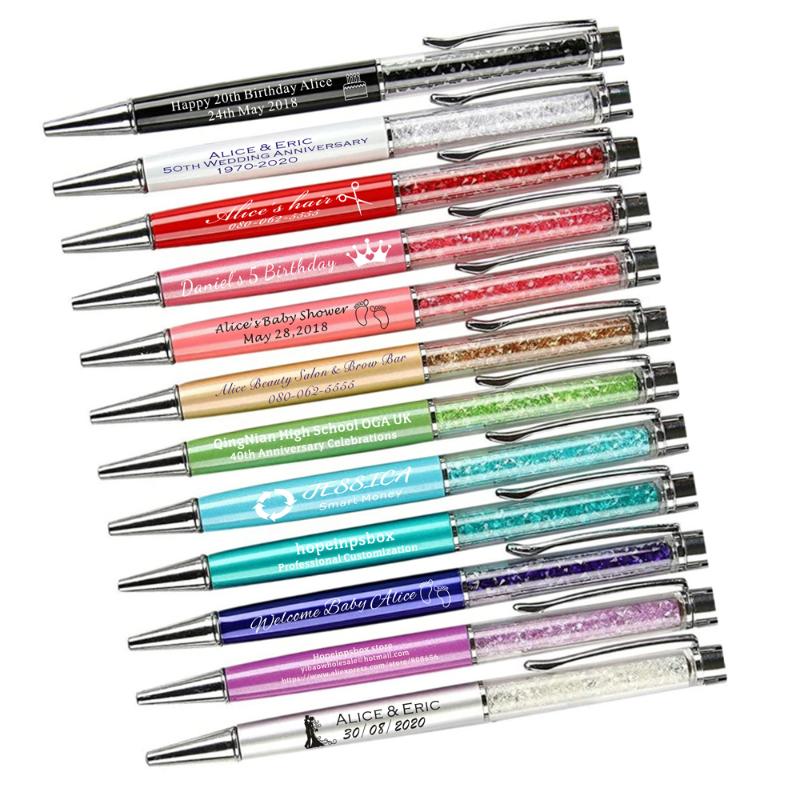 22 colors Crystal Ballpoint pen diamond Stationery ballpen Office school Promotion gift ring pendant beads nacklace custom logo