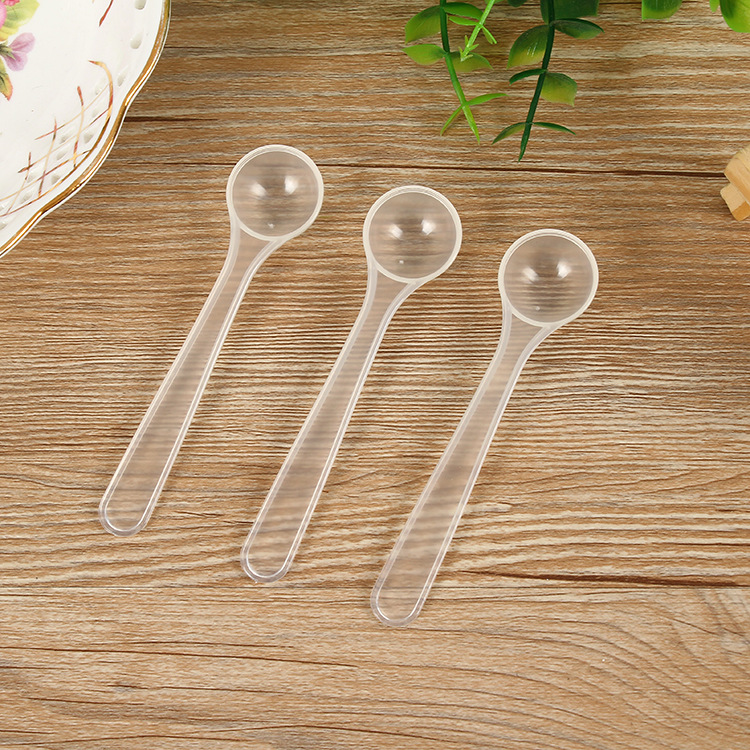 1g/2ml Clear Plastic Measuring Spoon for Coffee Milk Protein Powder Kitchen Scoop