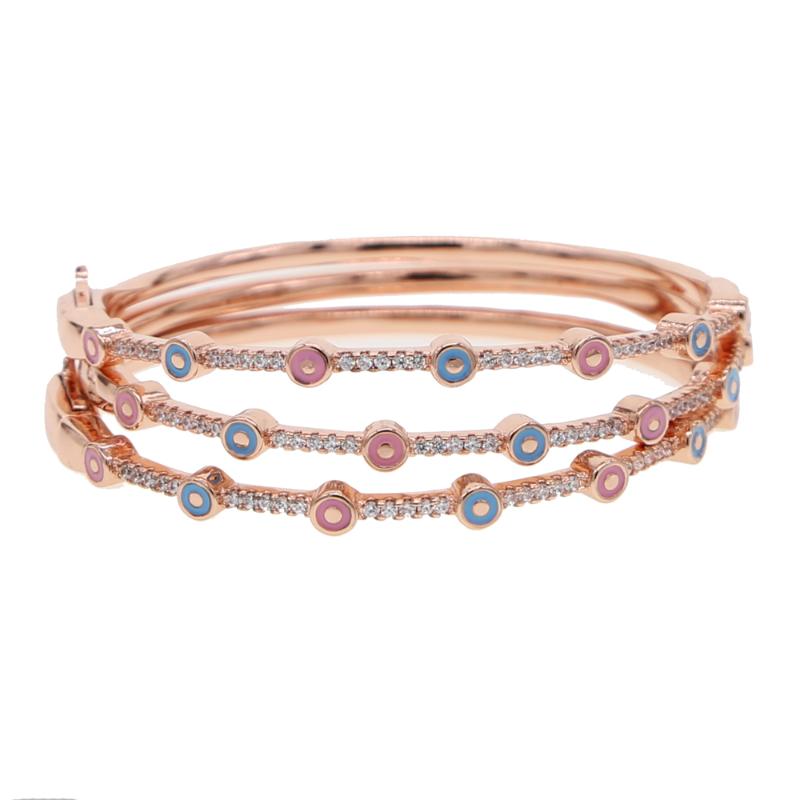 New rainbow enamel round eyes bracelets|&bangle rose gold filled chic delicate colorful open buckle bangles Christmas 56-58mm
New rainbow enamel round eyes bracelets|&bangle rose gold filled chic delicate colorful open buckle bangles Christmas 56-58mm
