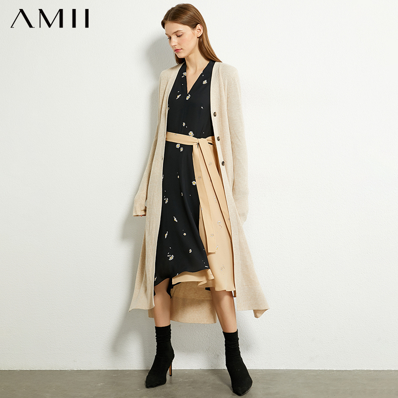 AMII Minimalism Autumn Fashion Knitted Women Coat Causal Thick Single-breasted Calf-length Coat Female Overcoat 12037482, Black
AMII Minimalism Autumn Fashion Knitted Women Coat Causal Thick Single-breasted Calf-length Coat Female Overcoat 12037482, Black