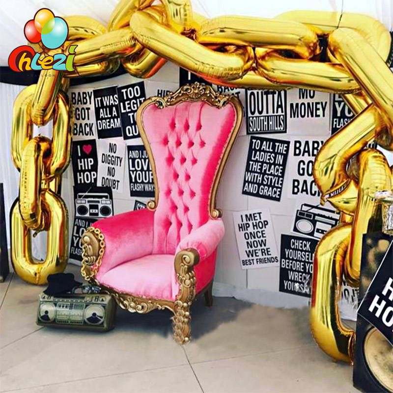 DIY Large Gold chain balloons Rap hip hop style Disco Dance party wedding birthday party decorations ballon silver black red
DIY Large Gold chain balloons Rap hip hop style Disco Dance party wedding birthday party decorations ballon silver black red