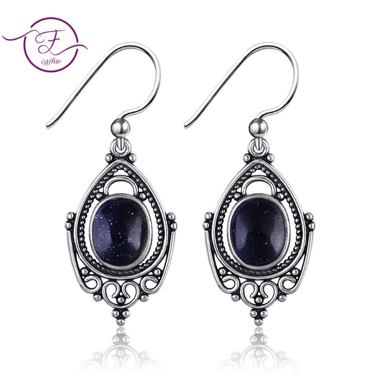 S925 Sterling Silver Earrings Fashion Retro Texture Large Oval 8X10MM Blue Sandstone Earrings Wedding Party 925 Silver Jewelri
S925 Sterling Silver Earrings Fashion Retro Texture Large Oval 8X10MM Blue Sandstone Earrings Wedding Party 925 Silver Jewelri