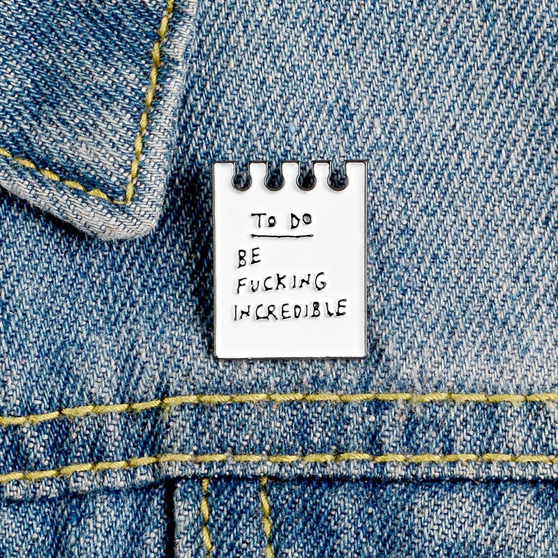 White Sticky note Message note Enamel Brooch to do be fu... incredible Funny Words Lapel Pin jackets bag Badge Gifts for friends, Gray
White Sticky note Message note Enamel Brooch to do be fu... incredible Funny Words Lapel Pin jackets bag Badge Gifts for friends, Gray