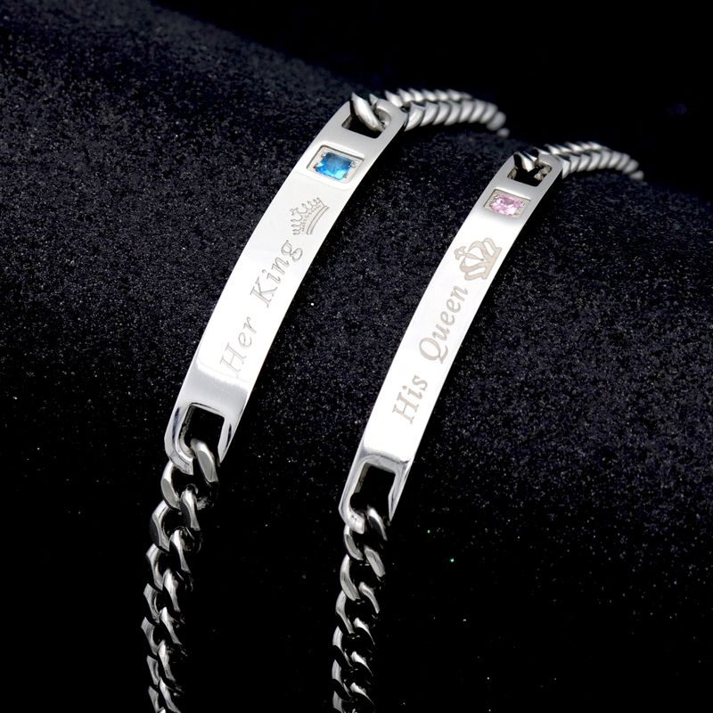 4 Styles King Queen Rose Black Chain Crystal Adjustable Women's Man Couple Stainless Steel Bracelet Femmo For Lesbian Jewelry
4 Styles King Queen Rose Black Chain Crystal Adjustable Women's Man Couple Stainless Steel Bracelet Femmo For Lesbian Jewelry