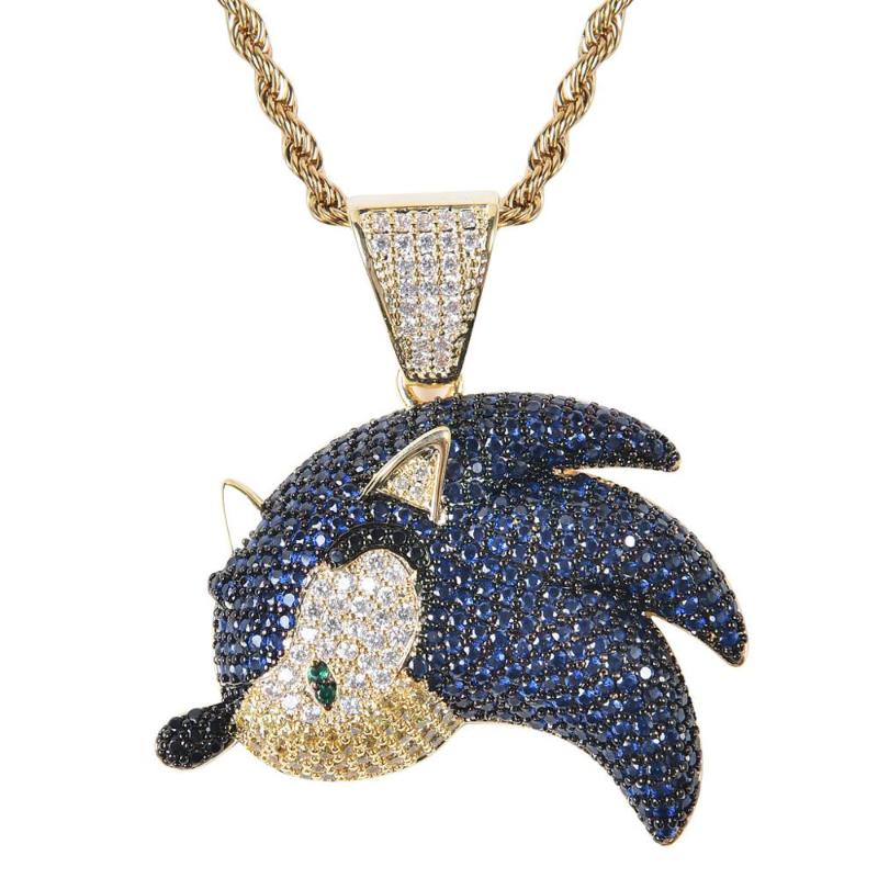 SonictheHedgehog Series Pendant Necklace Iced Out Chain Bling Cubic Zircon Personality Hip Hop Rock Jewelry For Man
SonictheHedgehog Series Pendant Necklace Iced Out Chain Bling Cubic Zircon Personality Hip Hop Rock Jewelry For Man