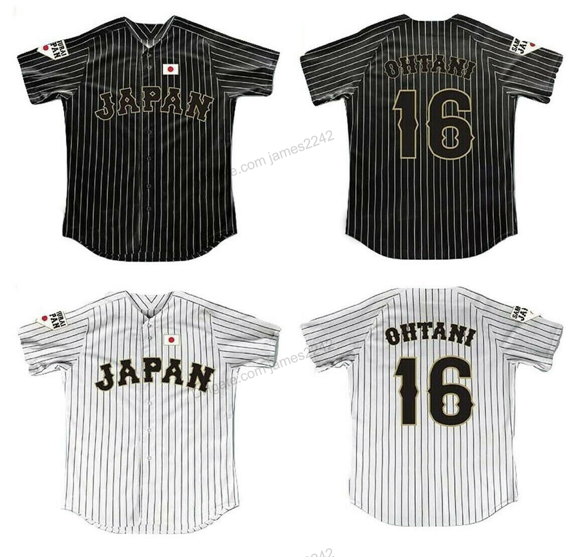Custom Japan Samurai 16 Shohei Ohtani Movie Baseball Jersey Double Stitched Any Name and Number Black White Stripe Pinstriped Top Quality
Custom Japan Samurai 16 Shohei Ohtani Movie Baseball Jersey Double Stitched Any Name and Number Black White Stripe Pinstriped Top Quality