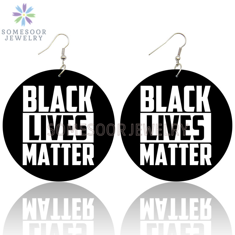 SOMESOOR Black Lives Matter Sayings Printing Wooden Drop Earrings Melanin Poppin Life Big Loops Dangle Jewelry For Women Gifts
SOMESOOR Black Lives Matter Sayings Printing Wooden Drop Earrings Melanin Poppin Life Big Loops Dangle Jewelry For Women Gifts