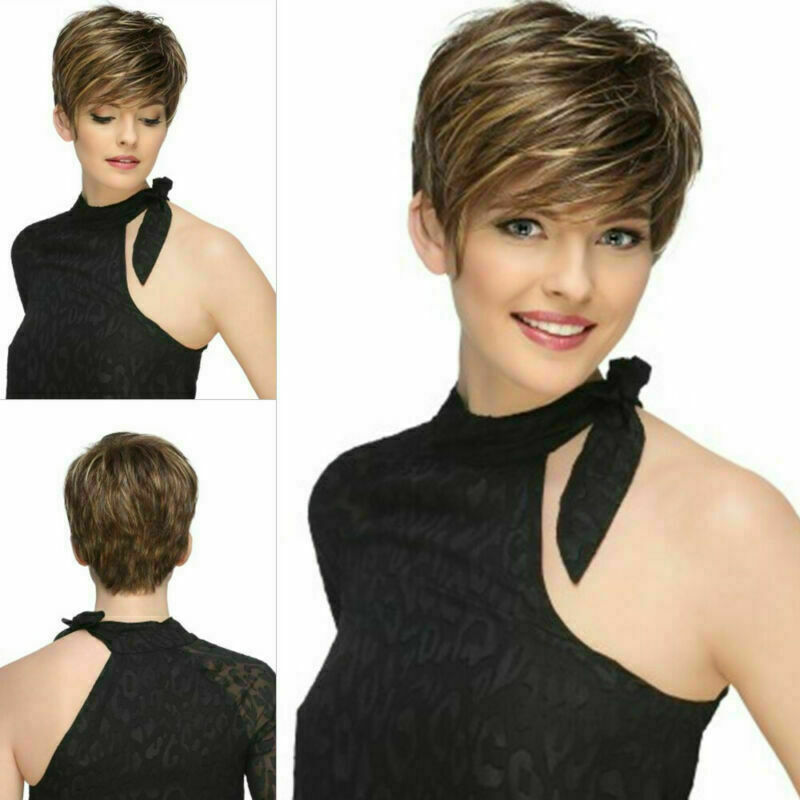 Stylish Ladies Vogue Ombre Blonde Mix Short Wigs Wavy Curly Hair Daily Party