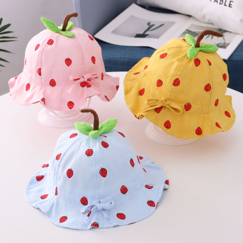 Baby Hat Summer Girls Boys Cartoon Fruit Strawberry Cute Bucket Hat For Kids 6 Months -2 Years Old Child Sun Fisherman Cap, Color 1
Baby Hat Summer Girls Boys Cartoon Fruit Strawberry Cute Bucket Hat For Kids 6 Months -2 Years Old Child Sun Fisherman Cap, Color 1