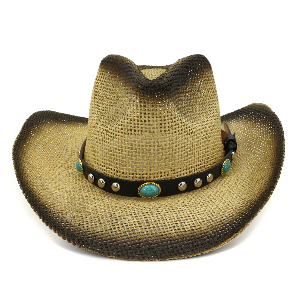Black Spray Paint Paper Straw Jazz Cowboy Hats Summer Women Outdoor Large Brim Sunshade Cap Ladies Beach Panama Sunhat, Blue;gray
Black Spray Paint Paper Straw Jazz Cowboy Hats Summer Women Outdoor Large Brim Sunshade Cap Ladies Beach Panama Sunhat, Blue;gray