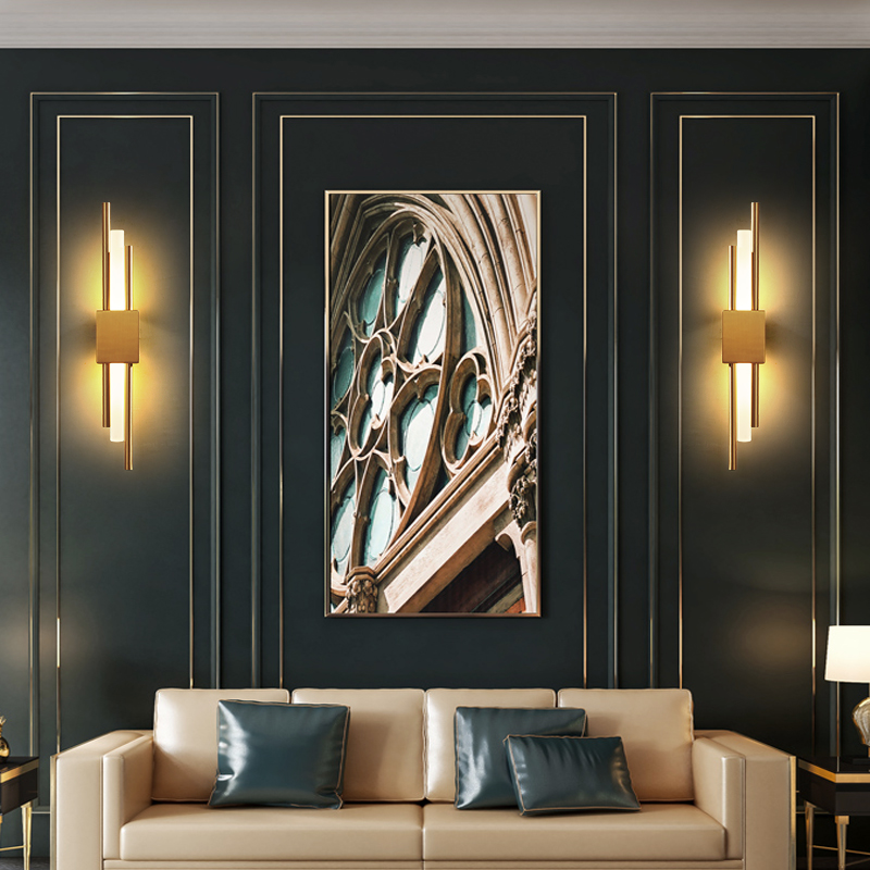 Wall Lamp Post Modern Luxury El Living Room TV BackGround Bed Stairs Lights Simple LED Gold Glass Lighting Fixtures