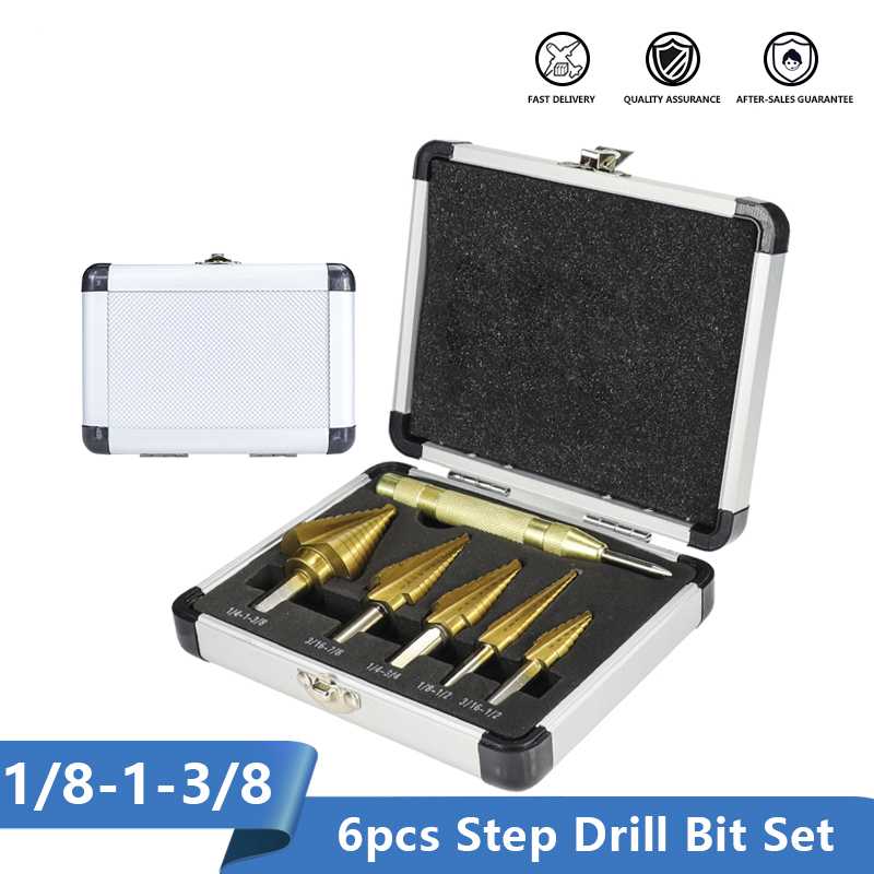 Step Drill Bit Set Pagoda Shape Matel Drill Bit with 130mm Center Punch Hole Cutter Core
Step Drill Bit Set Pagoda Shape Matel Drill Bit with 130mm Center Punch Hole Cutter Core