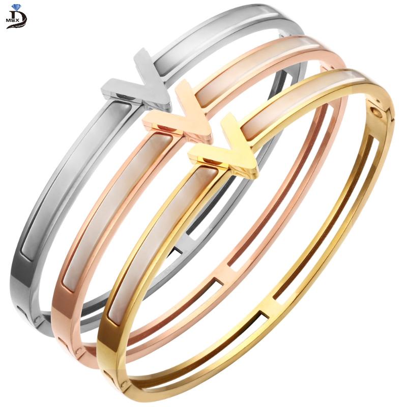 Trendy Stainless Steel V letter Cuff Charm Bangles Woman Ladies Fashion Jewelry Classic Casual Party Wedding Bracelets
Trendy Stainless Steel V letter Cuff Charm Bangles Woman Ladies Fashion Jewelry Classic Casual Party Wedding Bracelets