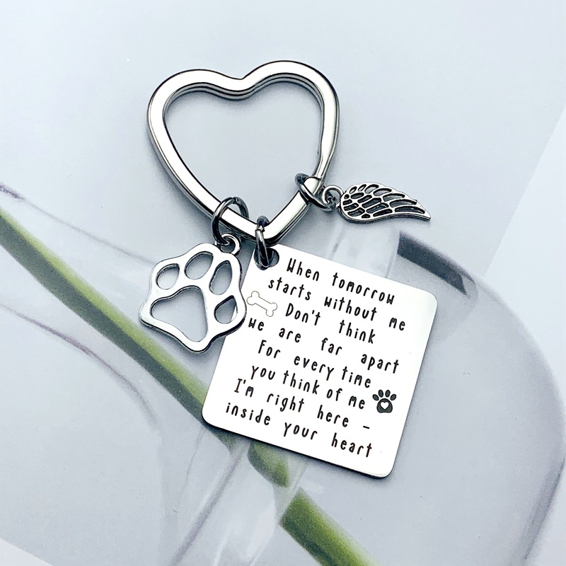 Key Chain Man Keychain For Woman Letter Lovers Silver Color Keyring Stainless Wing Dog Print Pendant High Quality Llaveros
Key Chain Man Keychain For Woman Letter Lovers Silver Color Keyring Stainless Wing Dog Print Pendant High Quality Llaveros