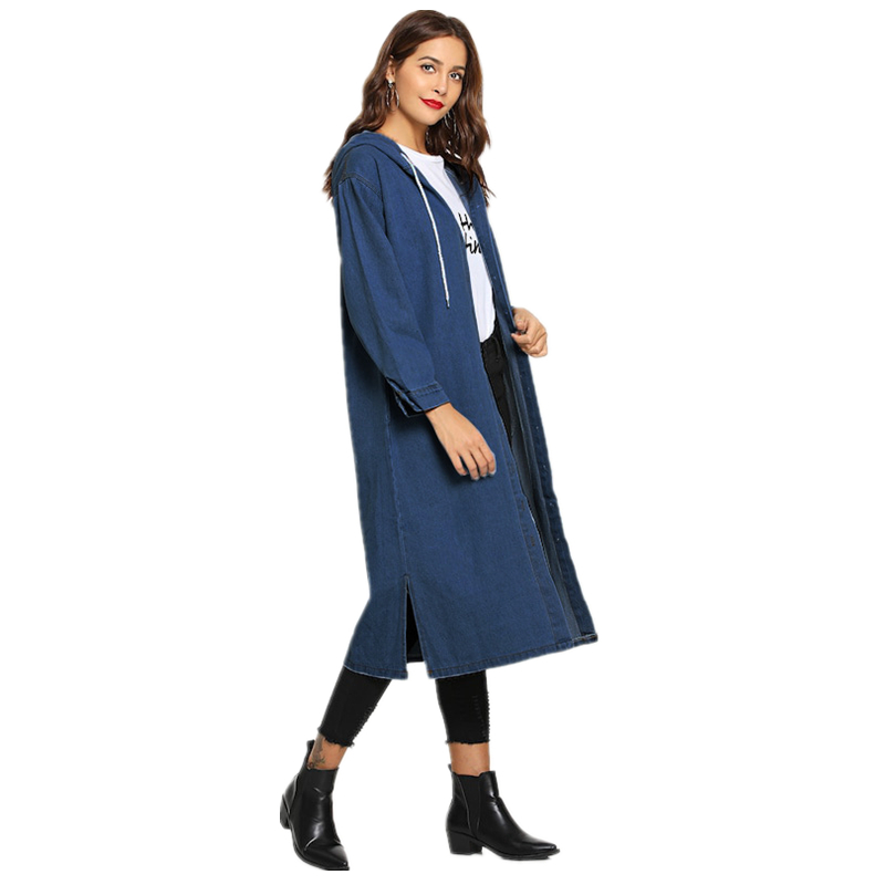 2020 Spring Hooded Long Blue Denim Trench Coat Women Fashion Denim Overcoat Lady Plus Size Coats Long Oversize Female K781, Light blue trench
2020 Spring Hooded Long Blue Denim Trench Coat Women Fashion Denim Overcoat Lady Plus Size Coats Long Oversize Female K781, Light blue trench