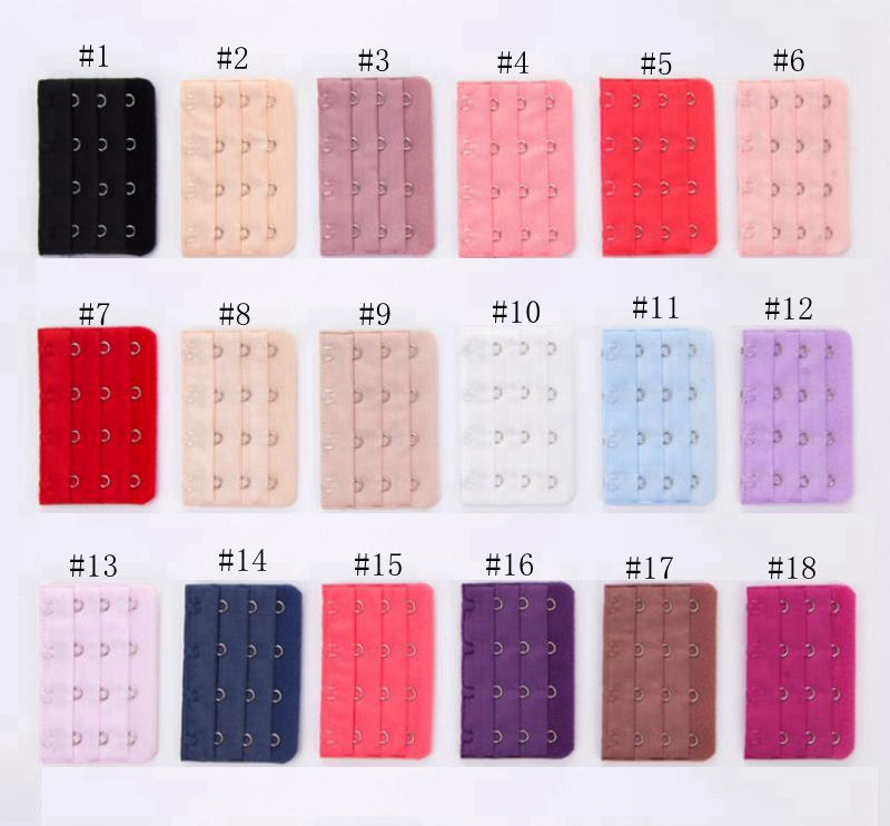 Ladies Bra Extenders Strap 3 Rows 4 Hooks Bra Strap Extender Adjustable Belt Buckle Women Bra Strap Intimates Accessories 50 Colors BT5924
