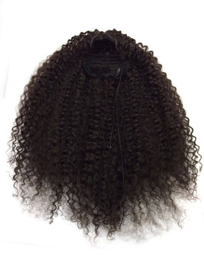 Short Afro Curly Ponytail Hair Piece for African American Black Women Ponytail Extension kinky curly Drawstring Curly Ponytail for Women