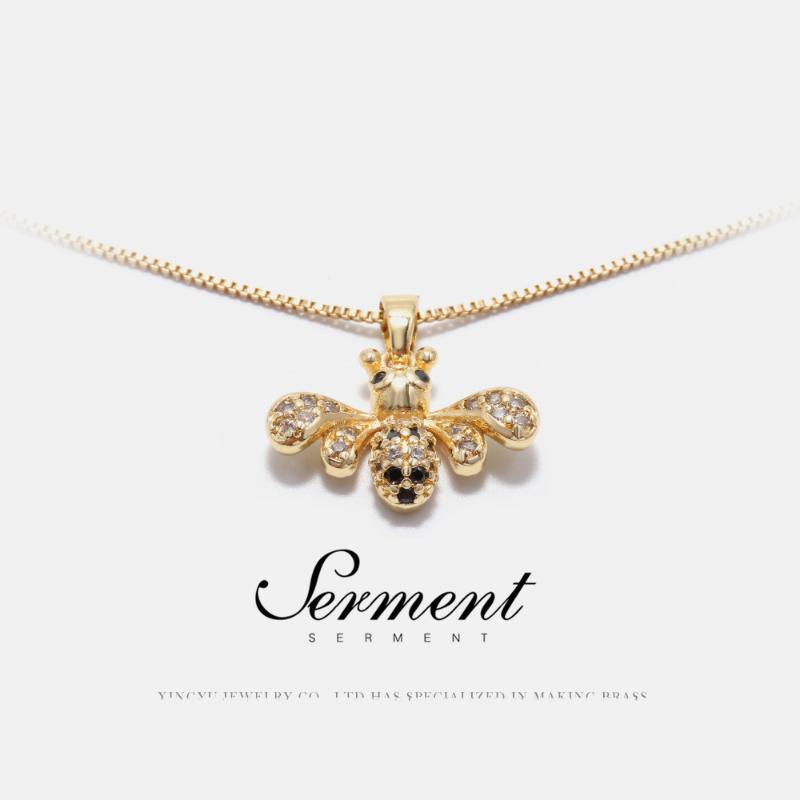 SERMENT Charm Fashion Honey Bee Necklace Crystal Zircon Gilded Pendant Necklace For Women Valentine's Day gifts
SERMENT Charm Fashion Honey Bee Necklace Crystal Zircon Gilded Pendant Necklace For Women Valentine's Day gifts