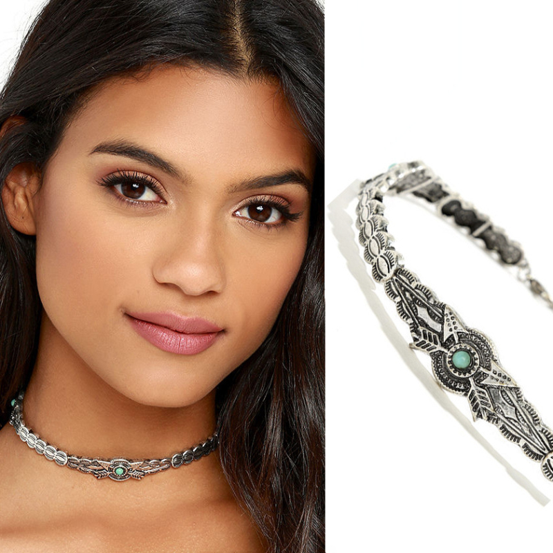 LZHLQ Gypsy Style Design Choker Necklace Women fashion alloy inlaid Synthetic Blue Stone Lady temperament Collar Collier Femme
LZHLQ Gypsy Style Design Choker Necklace Women fashion alloy inlaid Synthetic Blue Stone Lady temperament Collar Collier Femme